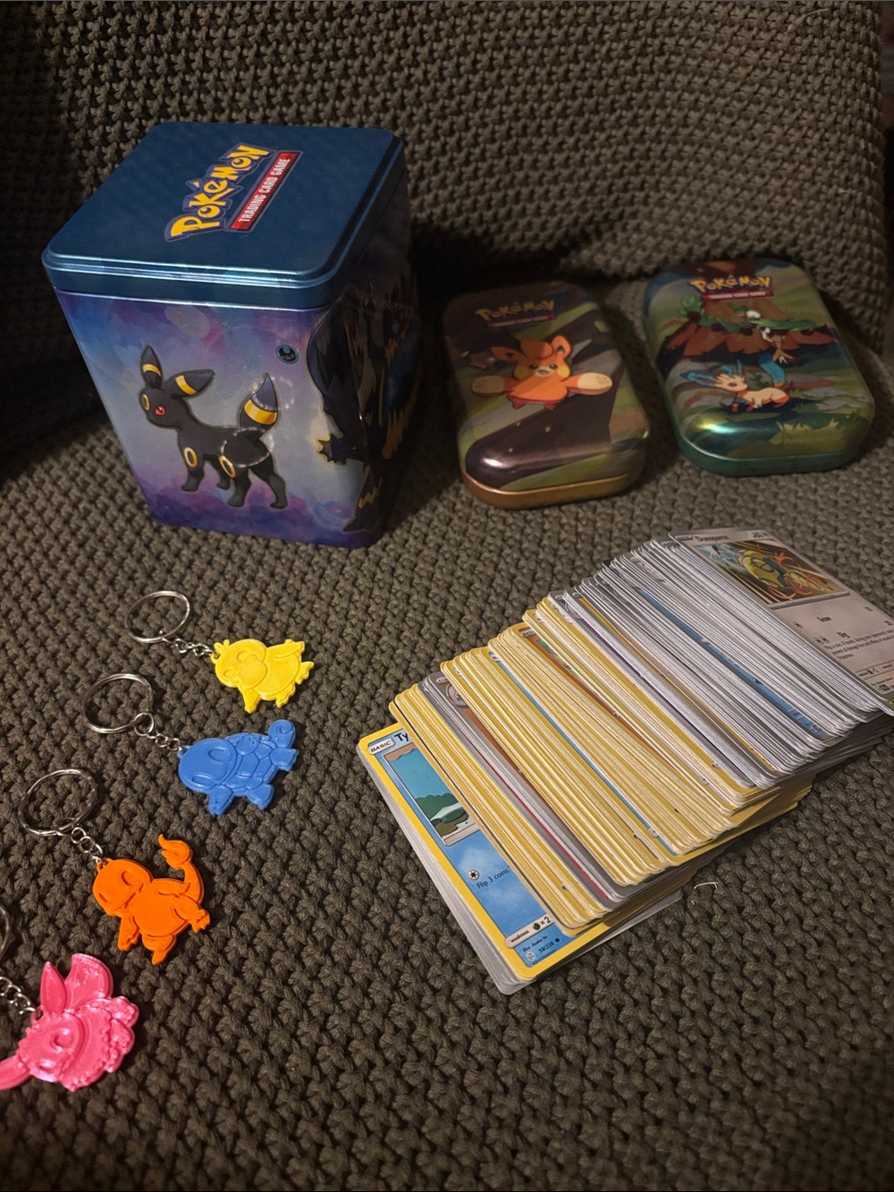 Pokemon Cards and Tins, keychains bundle